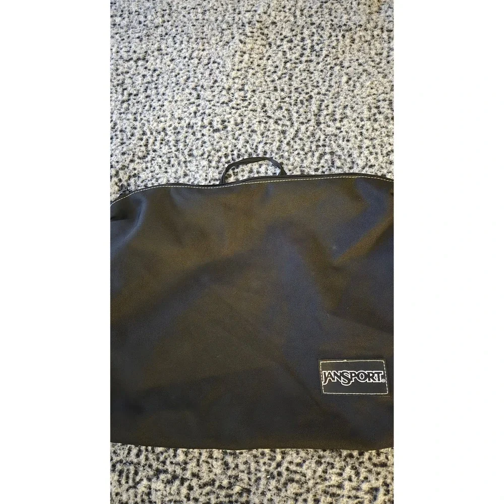JanSport Black Nylon Laptop Sleeve Portfolio Bag Case with Handle Zip Closure